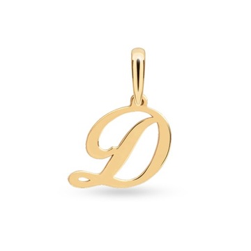 ЗОЛОТОЙ МОДНЫЙ КУЛОН БУКВА D 585
