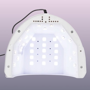 INLAQ UV LED лампа для ногтей 48 Вт DUAL для гибридных гелей, белая, сенсор, таймер