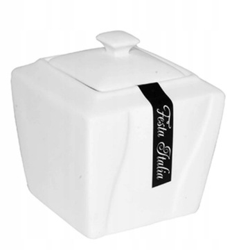CUKIERNICA CUKIERNICZKA KWADRATOWA PORCELANOWA BIAŁA