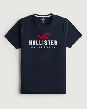 t-shirt Hollister Abercrombie koszulka M granatowa