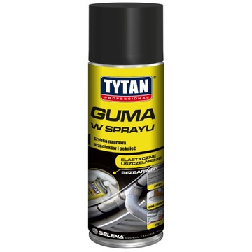 TYTAN GUMA W SPRAY CZARNA DO RYNIEN KOMINÓW DACHÓW czarna 400ml