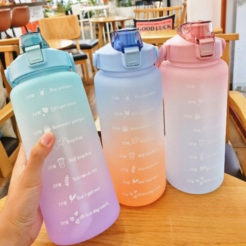 Набор из 3 бутылок MOTIVATION BOTTLE с мерным стаканчиком Мотивационная бутылка для воды