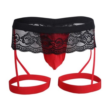 B153 Мужские стринги с кружевом - BURLESQUE - 3XL