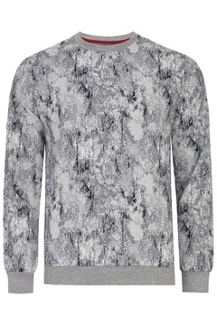BLUZA MĘSKA BIAŁA SWETER WE WZOREK ŚCIĄGACZ: L