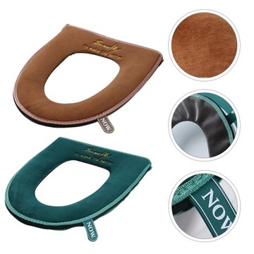 Fuzzy Toilet Seat Cover Cushion Zipper Round