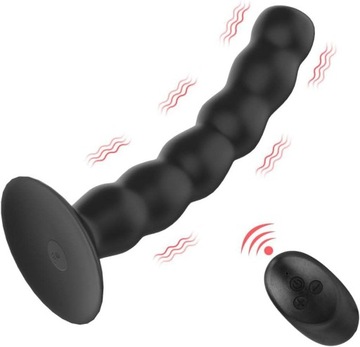 Wibrator masażer prostaty na przyssawce na pilota REOTEL 10 trybów wibracji