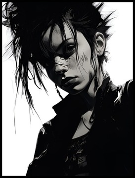 Plakat na Ścianę Obraz Dziewczyna Punk Gothic 40x50 cm Premium ElliveX