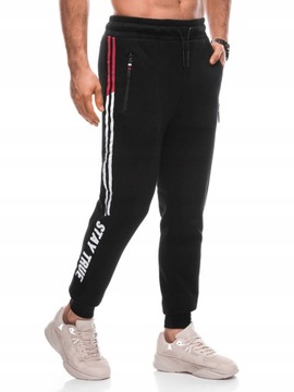 Spodnie męskie dresowe, sportowe Joggery czarne Sweat Pants r. 2XL/3XL