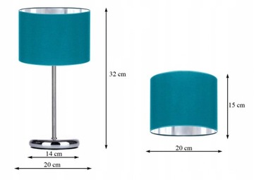 НАСТОЛЬНЫЙ НОЧНИК, ХРОМ, БИРЮЗОВЫЙ СВЕТОДИОДНЫЙ АБАРАЖ