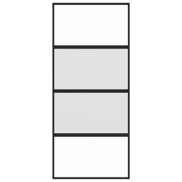 Двери раздвижные, черные, 90х205 см, закаленное стекло, алюминий