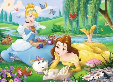 PUZZLE 30 EL BELLA I KOPCIUSZEK W OGRODZIE PRINCESS DISNEY TREFL
