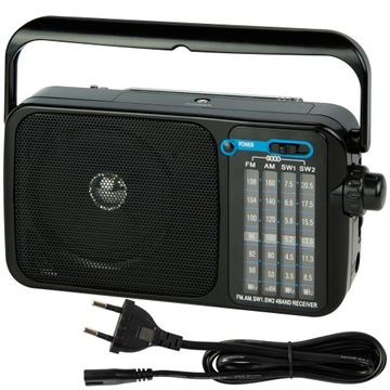 RADIO KUCHENNE BUDOWLANE PRZENOŚNE AM FM SW NA BATERIE R20 MINI JACK ANTENA