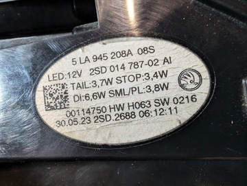 SKODA ENYAQ 5LA SVĚTLO LEVÝ PRAVÁ ZADNÍ W BLATNÍK