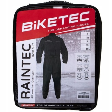 МОТОЦИКЛОВЫЙ ДОЖДЕВИК BIKETEC 1 ПРЕДМЕТ RAINTEC BLK XL