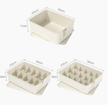 КОРОБКА-КОНТЕЙНЕР ДЛЯ ОДЕЖДЫ НОСКИ ТРУСЫ Бюстгальтер БЕЛЫЙ НАБОР 3 ШТ.