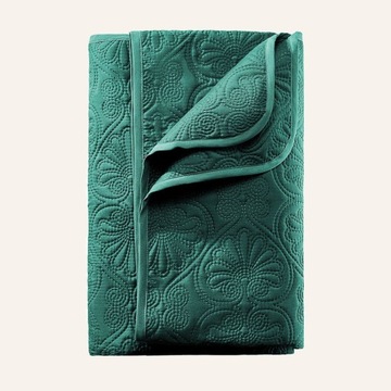 Pikowana Narzuta na Łóżko Kanapę Sofę Leila Zielona 240 x 260 Duża XXL Grub