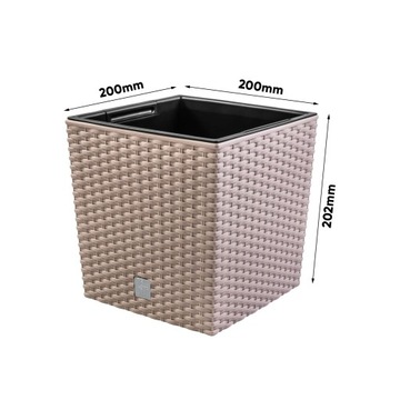 Горшок цветочный RATO LOW DRTS200L цветочный горшок + вставка Мокка