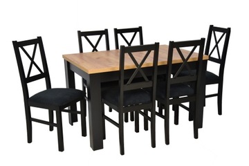 Stół rozkładany 80x120/160 CRAFT 6 Krzeseł