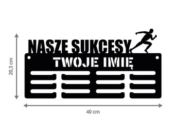 Wieszak na medale NASZE SUKCESY IMIĘ 40cm 92.2