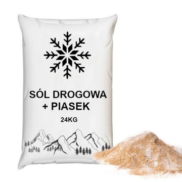 PIASEK + SÓL DROGOWA do posypywania dróg ulic 24kg
