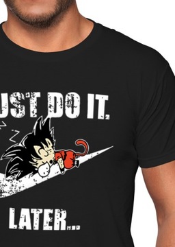 KOSZULKA MĘSKA DRAGON BALL GOKU Z NADRUKIEM NAPISEM CZARNA T-SHIRT MĘSKI S