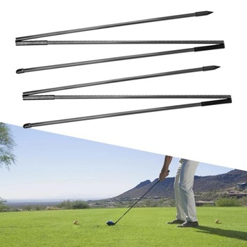 2 шт. клюшки для гольфа, тренажер для качелей для гольфа, складные палки для выравнивания, черные