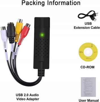 Видеограббер Консольная видеокамера USB на VHS RCA S Копирование видео на ПК