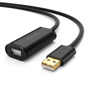 UGREEN US121 Удлинитель USB 2.0, активный, 15м (черный)