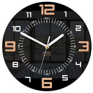 Настенные часы Аляска черные - 3D Clear - Модерн - SILENT