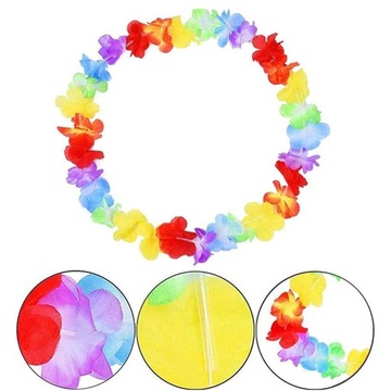 Гавайское колье, Гавайские цветы Алоха, 15 шт.