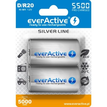 Akumulatorek Ni-MH EVERACTIVE Silver Line D/HR20 5