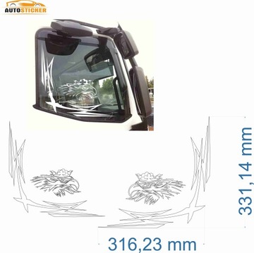 naklejka naklejki narożniki szyba Scania
