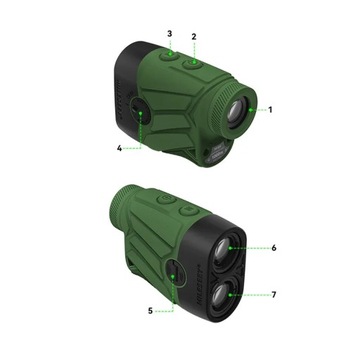 ОХОТНИЧИЙ ЛАЗЕРНЫЙ ДАЛЬНОМЕР, БИНОКУЛЯРНЫЙ ПРИЦЕП ДЛЯ ГОЛЬФ, РЕЖИМЫ, 6xZOOM, 1000 м, КОРПУС