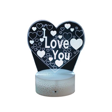 LAMPA 3D LED USB SERCE I LOVE YOU LAMPKA NOCNA