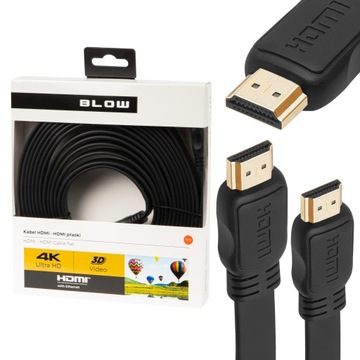 Kabel przewód HDMI BLOW 2.0 płaski HD UHD 4K 3D 5m