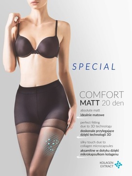 Rajstopy Gabriella Comfort Matt 20 DEN Nero r. 5