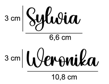 Naklejka imię imiona dowolne Personalizowana 3 cm hologram neon