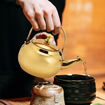 Гладкий чугунный чайник, 1 л, хром