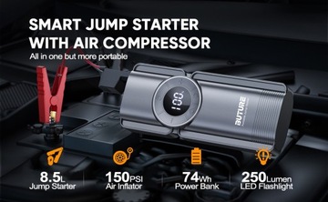 BUTURE Jump Starter, Стартерный аккумулятор, портативный, 150PSI, 2500A