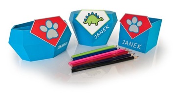 KAJAWIS Organizer na biurko Przybornik na kredki z IMIENIEM prezent POKEMON