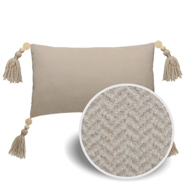 POSZEWKA dekoracyjna Boho jodełka beż chwost D 40x60 ASTO deco