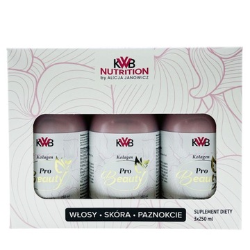 KWB Kolagen ProBeauty 3x250 ml WŁOSY SKÓRA PAZNOKCIE