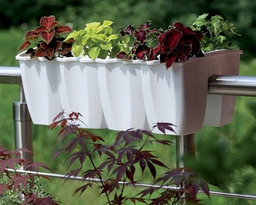 Балконный цветочный горшок для перил, антрацит, 58 см, большой цветочный горшок