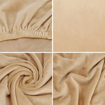 УНИВЕРСАЛЬНЫЙ ПОКРЫТИЕ НА СТУЛ ИЗ СПАНДЕКСА, КРЕМ, ЭЛАСТИЧНЫЙ ВЕЛЮР