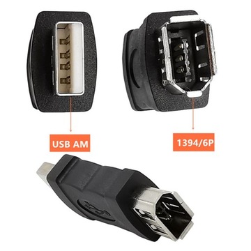 IEEE 1394 6-контактный USB-адаптер «мама-папа», преобразователь вилки в цифровой сигнал
