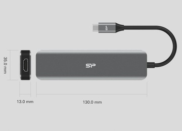 ДОК-СТАНЦИЯ SP 7 в 1 USB-C HDMI 4K SU20 PD SD