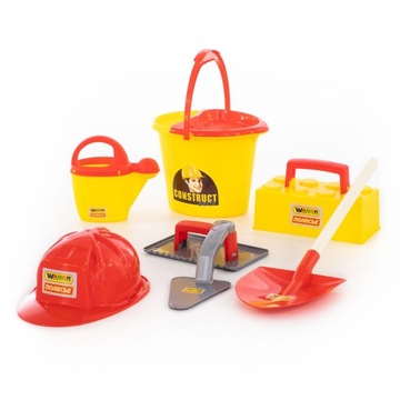 Mocna taczka XXL do piasku 64 cm + akcesoria 8 el