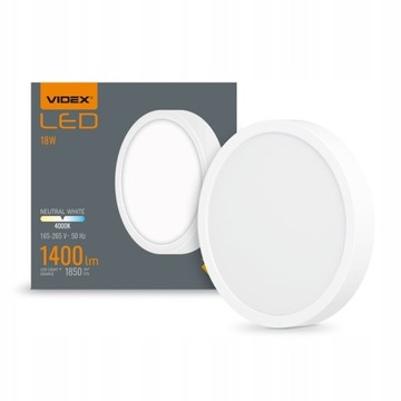 Oprawa natynkowa, plafon Videx 18W biała zintegrowane źródło LED 19,2 cm