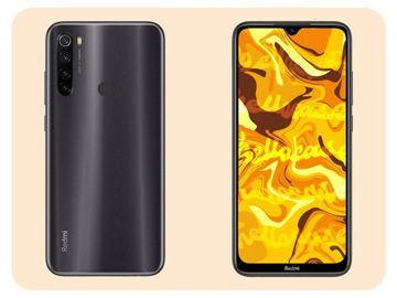 Чехол для Xiaomi Redmi Note 8t (черный, матовый, тонкий корпус) + 9H СТЕКЛО