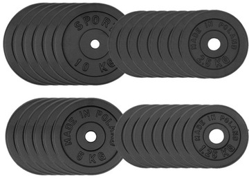 OBCIĄŻENIE ŻELIWNE 120 kg ZESTAW 28 talerzy 30,5mm